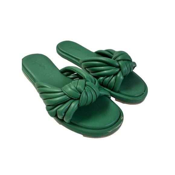 Seychelles Simply The Best Vegan Leather Knotted Slide Puff Sandals Green Slipon - Picture 1 of 5